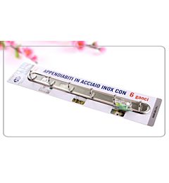 APPENDIABITI CON 6 GANCI IN ACCIAIO INOXHQ