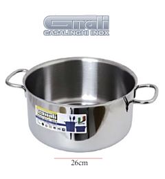CASSERUOLA FONDA CM.26 2 MANICI INOX 18/C MOD.REALGnali