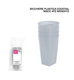 DC CASA BICCHIERE PLAST. COCKTAIL 300CC 4PZ ARGEN.Dc