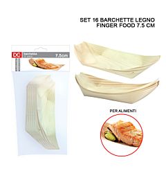 DC CASA BARCHETTA LEGNO FINGER FOOD  7.5CM 16PZDc