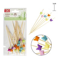 DC CASA SPIEDINI BAMBU 12CM 18PZ FARFALLADc