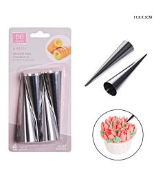DC CASA STAMPO CANNOLO CONO INOX 11.8X3CM 4PZDc