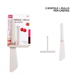 DC CASA CREPES SPATOLA + RULLO 2PZ BIANCODc