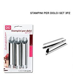 DC CASA STAMPO CANNOLO ACCIAIO 2,5X12CM 3PZDc