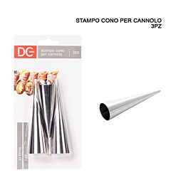 DC CASA STAMPO CANNOLO CONO METALLO 12CM 3PZDc