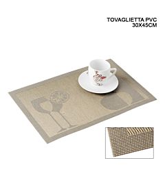 DC CASA TOVAGLIETTA 30X45CM DEC.BICCHIERI BEIGEDc