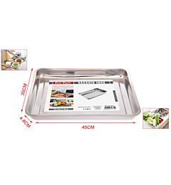 VASSOIO INOX 45*35*4.8CM 630G 6409361Emi Style