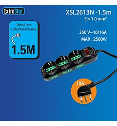MULTIPRESA 10/16A+SCHUKO SPINA 10A CON SOVRACCARICExtrastar