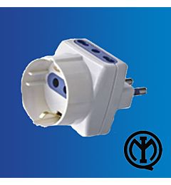 ADATTATORE 16A 2 PRESE 10/16A BIPASSO+1 PRESA 10AExtrastar