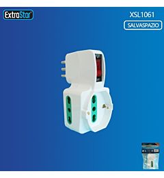 ADATTATORE SPINA 10A CON 2 PRESE 10A/16A+SCHUKOExtrastar