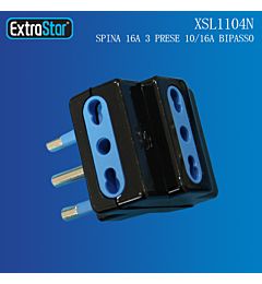 ADATTATORE SPINA 16A 3 PRESE 10/16A BIPASSOExtrastar