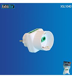 ADATTATORE SPINA SCHUKO 2 PRESE 10/16A +1 BIPASSO/Extrastar