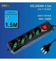 MULTIPRESA 4 POSIZIONI CON INTERRUTTORE-1.5MExtrastar