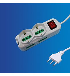 MULTIPRESA 4POS.10/16A BIPASSO+2 SCHUKO 250V