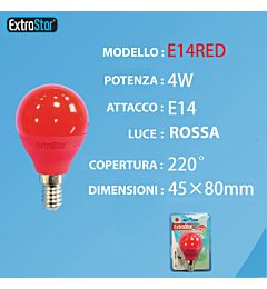 LAMPADINA LED E14 4W LUCE ROSSAExtrastar