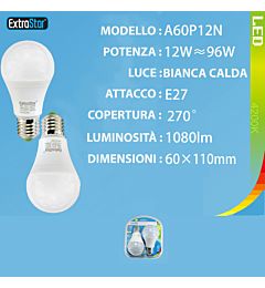 LAMPADINA LED E27 12W 1080LM 4200K  2PZExtrastar