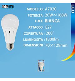 LAMPADINA LED E27 20W 1800LM 6500KExtrastar