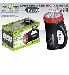 LAMPADA PORTATILE  A LED RICARICABILE 2000 MAHTekone