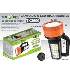 LAMPADA PORTATILE A LED RICARICABILE 3000ATekone