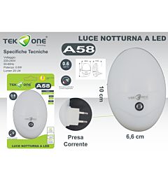 LUCE NOTTURNA A LED A58Tekone