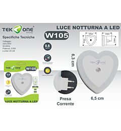 LUCE NOTTURNA A LED W105Tekone