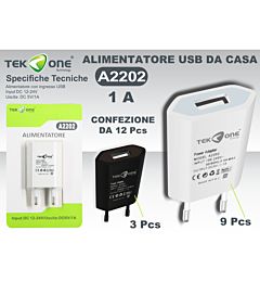 PRESA ALIMENTATORE USB A2202Tekone