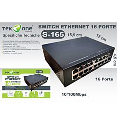 SWITCH ETHERNET 16INGRESSI 10/100MBPSTekone