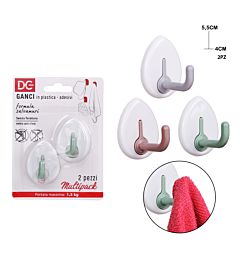 DC CASA GANCIO ADES. PLAST. 5.5X4CM 2PZDc