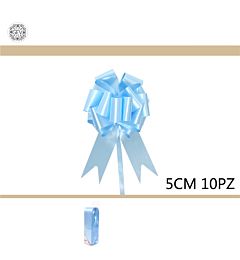 NASTRO FIOCCO DA REGALO 10PZ 5CM CELESTEGev