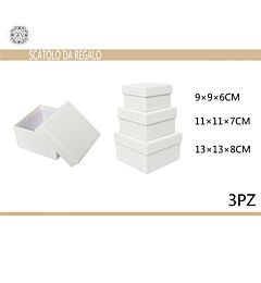 TRIS SCATOLE DA REGALO BIANCOGev