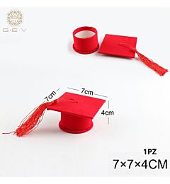 CAPPELLO PICCOLO LAUREA 7*7*4CM ROSSOGev