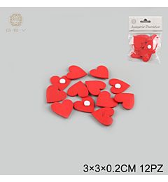 CUORE IN LEGNO ADESIVO 3CM 12PZGev