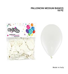 MR.PARTY PALLONCINO MEDIUM 18PZ BIANCODc