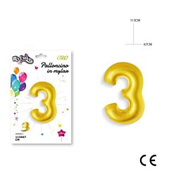 MR.PARTY PALLONCINO MYLAR ORO 3 113X67CMDc