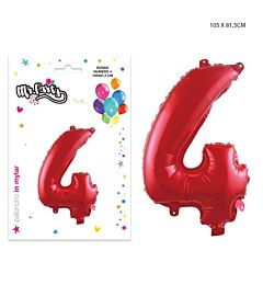 MR.PARTY PALLONCINO MYLAR ROSSO 4 105X81.5CMDc