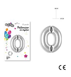PALLONCINO MYLAR ARGENTO 0 98X87CMDc