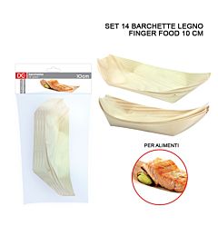 DC CASA BARCHETTA LEGNO FINGER FOOD 10CM 14PZDc