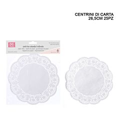 DC CASA CENTRINO CARTA TONDO 26.5CM 25PZ BIANCODc