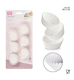 DC CASA PIROTTINI CARTA CUPCAKE  63MM 100PZ BIANCODc