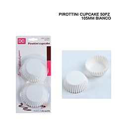 DC CASA PIROTTINI CARTA CUPCAKE 105MM 50PZ BIANCODc