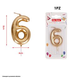 CANDELINA COMPLEANNO 6Emi Style