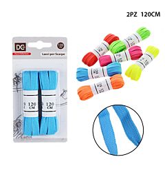 LACCI P/SCARPE PIATTI FUORESCENTI 120CM 2PAIA ASSDc