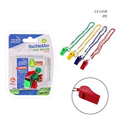 PRYMA FISCHIETTO PLASTICA C/LACCIO 5X1,7CM 2PZ BL.Pryma