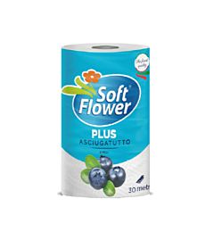ASCIUGATUTTO 1 ROTOLO 2 VELI SOFT FLOWER POLY MIRT