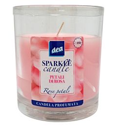 DEA SPARKLE CANDLE IN BICC.- PETALI ROSA