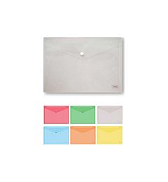 BUSTA C/BOTTONE PPL A4 33X24 COL.TRASP.0184