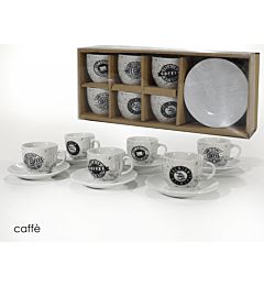 BOX CAFFE 6+6 9CL PORC. COFFEE VINTAGE