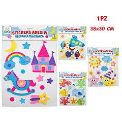 STICKERS ADESIVI DA PARETE 4 ASS