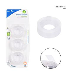 PRYMA NASTRO ADESIVO TRASPARENTE 1,5CMX25M 3PZ BL.