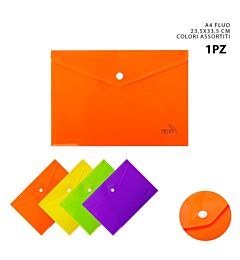 PRYMA BUSTA C/BOTTONE A4 23.5X33.5CM FLUOPryma